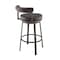 Armen Living Neura Swivel Counter or Bar Stool in Mocha Finish with Brown Faux Leather 840254333505 - alternate 4